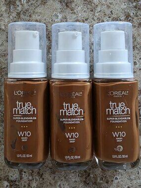 L'Oréal True Match Foundation W10 Warm Deep Bundle of 3 - New